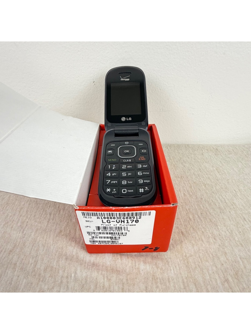 LG Revere 3 VN170 Verizon Flip Phone Box Cable Manuals Powers On